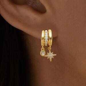 Star Gold Plated Earrings